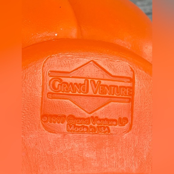 Jack O Lantern Pumpkin Bucket 1997 Vtg Trick Or Treat Grand Venture Halloween - Picture 8 of 14